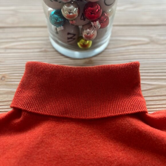 Pure Collection 100% Cashmere Turtleneck – Persimmon, Size US 6 (UK 12 / EU 38) - Picture 3 of 7